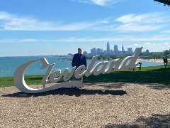 Chris Wenzler on June 7, 2020 — two weeks before he passed away — at Edgewater Park participating in the  CoSIDA/NACDA Virtual 5K Run/2 Mile Walk Challenge.